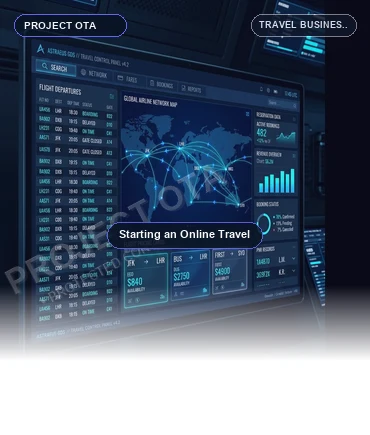Travel entrepreneur consulting with business advisors on launching an online travel agency portal